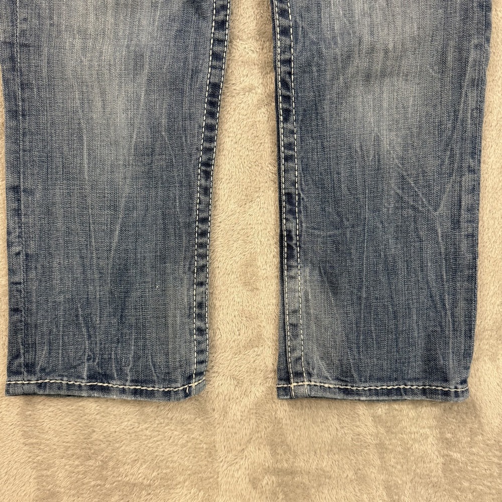 Big Star Liv Capri Jeans Women 28R Blue Medium Wash Embroidered Stretch Denim - Picture 9 of 16